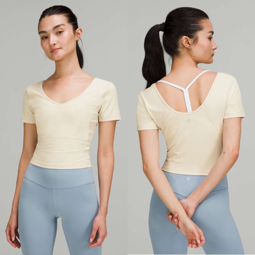 Lululemon Align T-Shirt White Opal Cropped 2022 Release, Sz 12
